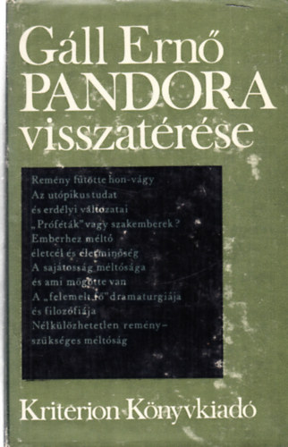 Gll  Ern - Pandora visszatrse-A remnyrl, a mltsgrl - dediklt