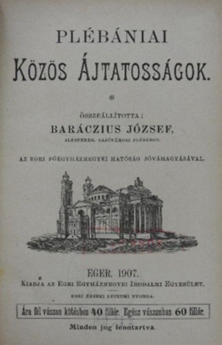 Barczius Jzsef - Plbniai kzs jtatossgok