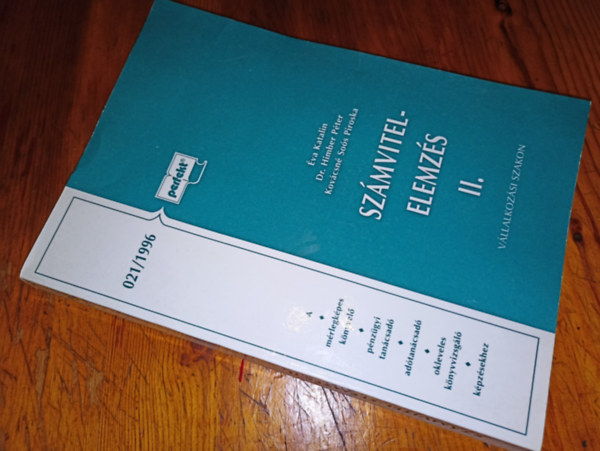 �va Katalin-Dr.Himber P�ter-Kov�csn� So�s Piroska - Sz�mvitelelemz�s II. V�llalkoz�si szakon