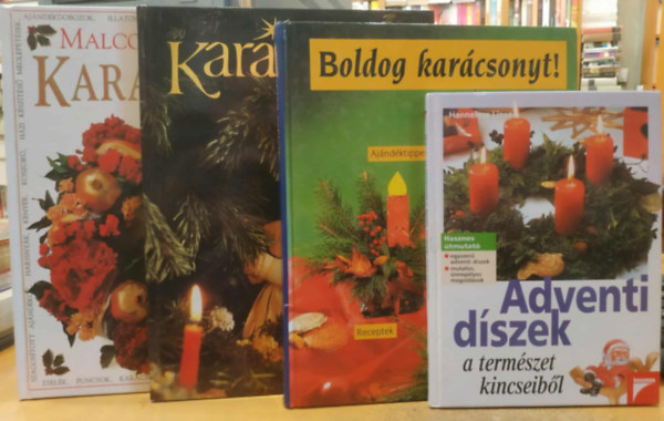 Falken-Verlag, Steinert �gota , Malcolm Hillier Hannelore Linse (szerk.) - 4 db �nnepi gasztron�mia: Boldog kar�csonyt! + Adventi d�szek a term�szet kincseib�l + Kar�csony (Steiner) + Kar�csony (Hillier)