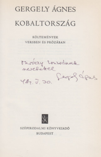 Gergely �gnes - Kobaltorsz�g