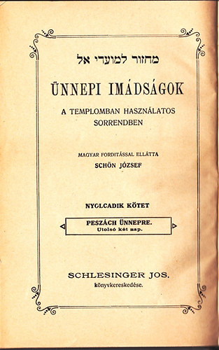 Schön József (ford.) - Ünnepi imádságok 8.