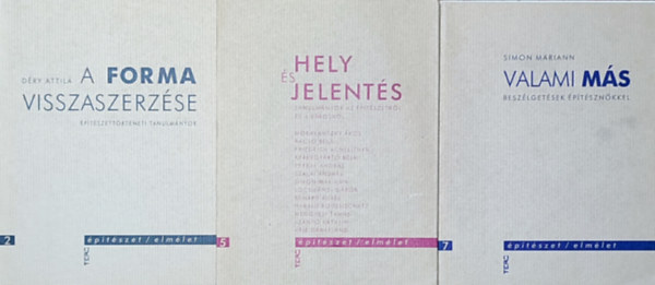 Simon Mariann Dry Attila - 3db m az ptszet/elmlet cm sorozatbl - Dry Attila-A forma visszaszerzse, Hely s jelents, Simon Mariann-Valami ms