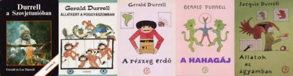 Jacquie Durrell Gerald s Lee Durrell - 5 db Gerald Durrell m: Durrell a Szovjetuniban + A rszeg erd + llatkert a poggyszomban + llatok az gyamban + A rszeg erd