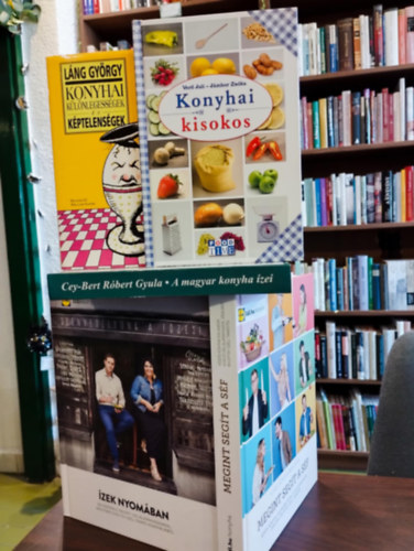 Cey-Bert R�bert Gyula, Ver� Juli-J�mbor Zs�ka, L�ng Gy�rgy Mautner Zs�fi-Sz�ll Tam�s - Gasztron�mia k�nyvcsomag 5 darabos K�NYVMENT� AJ�NLAT: �zek nyom�ban, Megint seg�t a s�f, A magyar konyha �zei, Konyhai kisokos, Konyhai k�l�nlegess�gek �s k�ptelens�gek