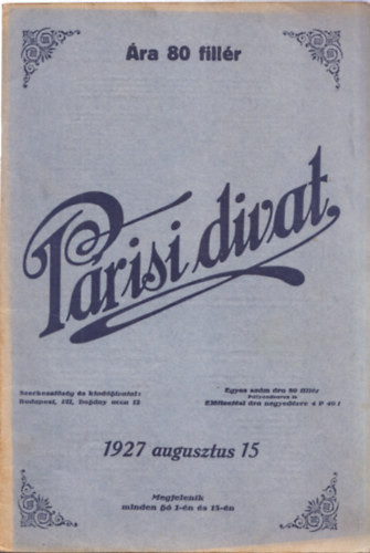 Prisi Divat XXII. vfolyam 1927. augusztus 15., 22. szm