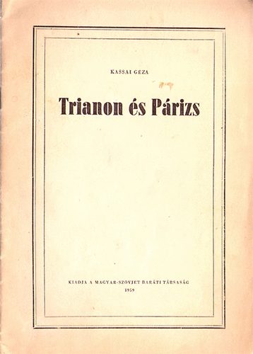 Kassai G�za - Trianon �s P�rizs