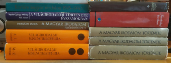 Szab Zsolt, Diszegi Andrs Klaniczay Tibor - 11 db A magyar irodalom trtnete I-III. (1849-ig, 1849-1905, 1905-tl napjainkig); Irodalmi lexikon; A magyar irodalom trtnete (Kossuth); Kortrs magyar irodalom 1946-1990; A vilgirodalom trtnete vszmokban; A magyar irodalom kpes