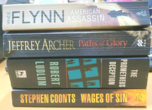 Stephen Coonts, Vince Flynn, Robert Ludlum Jeffrey Archer - American Assassin + Paths of Glory + The Prometheus Deception + Wages of Sin (4 ktet)