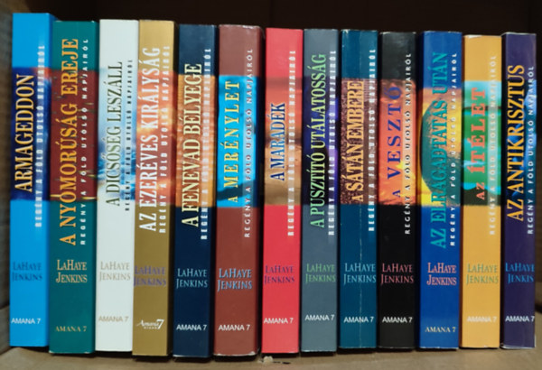 Jerry B. Jenkins Tim LaHaye - Reg�ny a F�ld utols� napjair�l sorozat 1-13. (Az elragadtat�s ut�n, A nyomor�s�g ereje, Az Antikrisztus, Az �t�let, A veszt�, A mer�nylet, A S�t�n embere, A fenevad b�lyege, A puszt�t� ut�latoss�g, A marad�k, Armageddon, A dics�s