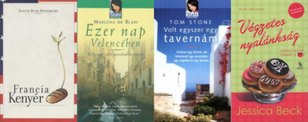Marlena de Blasi, Jessica Beck, Judith Ryan Hendricks Tom Stone - 4 db gasztro regny: Volt egyszer egy tavernm + Ezer nap Velencben + Vgzetes nyalnksg + Francia kenyr