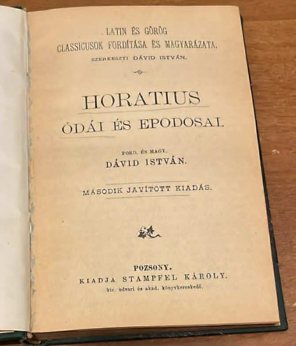 Dávid István - Horatius ódái és epodosa I.