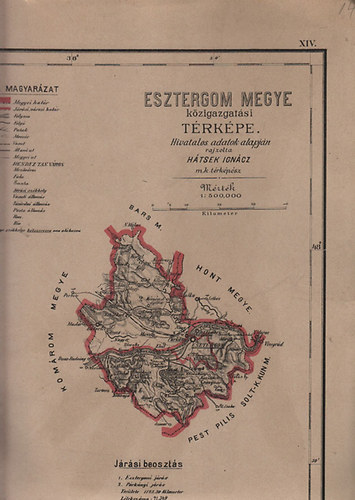 Hátsek Ignácz - Esztergom megye közigazgatási térképe