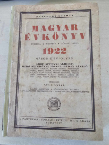 S�le Antal (szerk.) - Magyar �vk�nyv 1922.