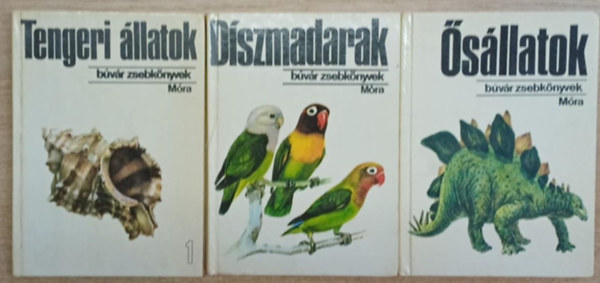 Vargha Béla, Farkas Henrik Podani János - 3 db a Búvár Zsebkönyvek sorozatból: Tengeri állatok - Díszmadarak - Ősállatok