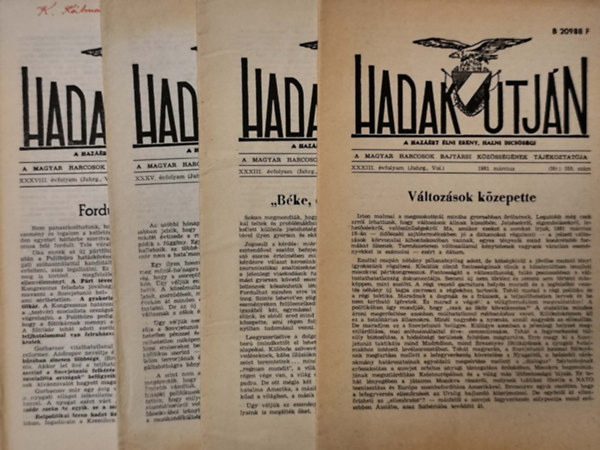 Hadak Útján - Bajtársi Híradó 355., 356., 368., 385., 392. szám