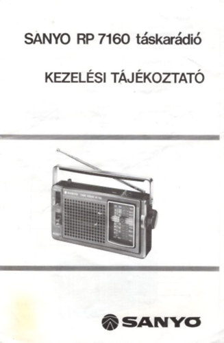 SANYO RP 7160 t�skar�di� - kezel�si t�j�koztat�