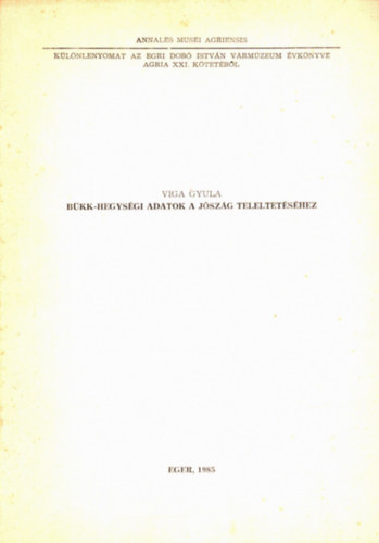 Viga Gyula - Bkk - hegysgi adatok a jszg teleltetshez