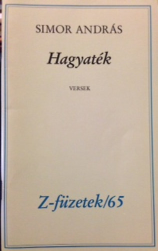 Simor Andrs - Hagyatk Z-fzetek/65