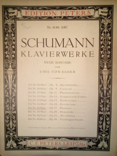 Emil von Sauer - Schumann Klawierwerke Nr. 4146 ABC