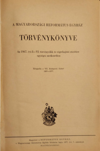 A Magyarországi Református Egyház törvénykönyve