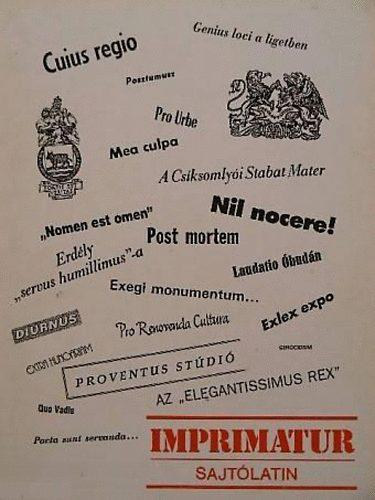 Szőke Ágnes - Imprimatur - Sajtólatin