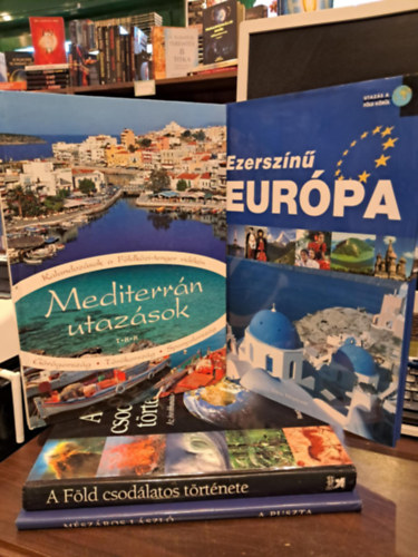 Falcsik Mari , Jakubinyi Sndor Mszros Lszl (szerk.) - 4 db-os kpes album KNYVMENT AJNLAT: A Puszta (Hortobgy, Kiskunsg, Bugac), A Fld csodlatos trtnete, Ezerszn Eurpa, Mediterrn utazsok