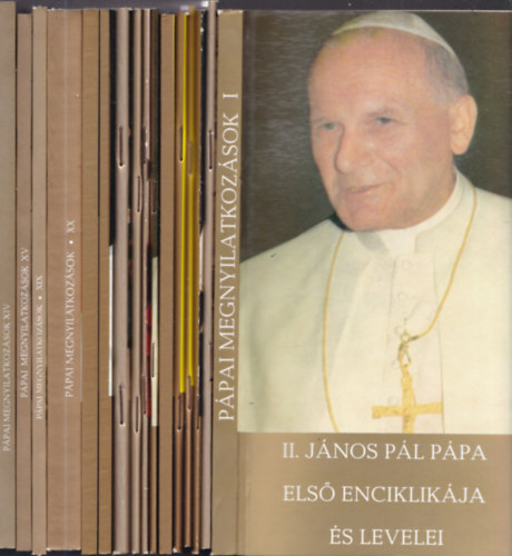 26 db. Pápai megnyilatkozások: II. János Pál pápa első enciklikája és levelei + "Menjetek el az egész világra" + Ex corde ecclesiae + A Megváltó őrzője + A Harmadik évezred közeledtével + Hogy egyek legyenek + "Aperite Portas"+ ...