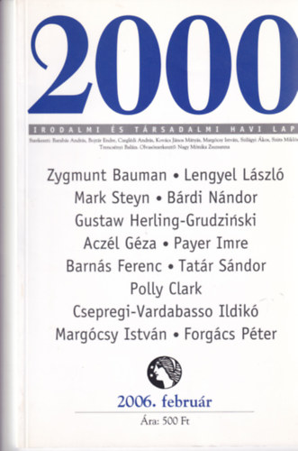 2000 Irodalmi és Társadalmi Havi Lap - 2006. Február