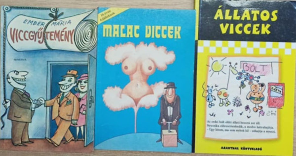 Erss Lszl Ember Mria - 3 db vicc knyv: llatos viccek + Malac viccek + Viccgyjtemny
