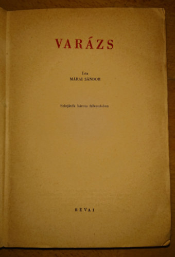 Mrai Sndor - Varzs