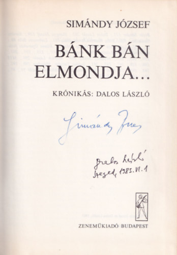 Sim�ndy J�zsef - B�nk b�n elmondja...