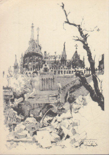 A megrongált Halászbástya (régi képeslap)