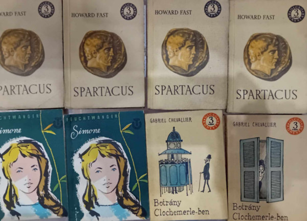 8 db (Sz�pirodalmi Kiad�), Botr�ny Clochemerle-benI-II, SimoneI-II,Spartacus I-IV.