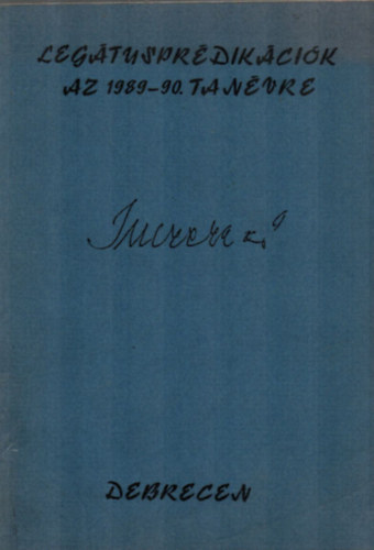 Imre Ern� - Leg�tuspr�dik�ci�k az 1989-90. Tan�vre.