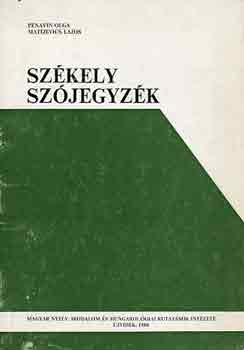 Penavin O.-Matijevics L. - Sz�kely sz�jegyz�k