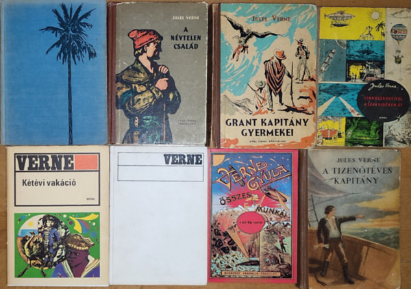 Verne Jules Verne Gyula - 8db Jules Verne (Verne Gyula) regny - A tizentves kapitny, A kt Klip testvr, Grant kapitny gyermekei, Utazs a Holdra/Utazs a Hold krl, Ktvi vakci, Cirkuszkocsival a sarkvidken t, A nvtelen csald, Nyolcszz mrf