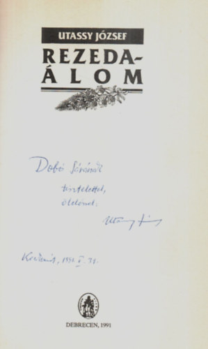 Utassy Jzsef - Rezedalom (dediklt)
