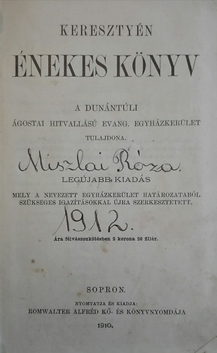 Kereszty�n �nekes K�nyv