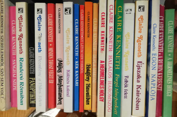 Claire Kenneth - 20 db Claire Kenneth könyv (Szerelemről szó sem volt, Sanghai szépe, Randevú Rómában, Panoptikum, Neonfény a Nílus felett, Minden tavasz véget ér, Május Manhattanben, Különös kaland, Kék kanári, Így látom new Yorkból, Holdfény Ha