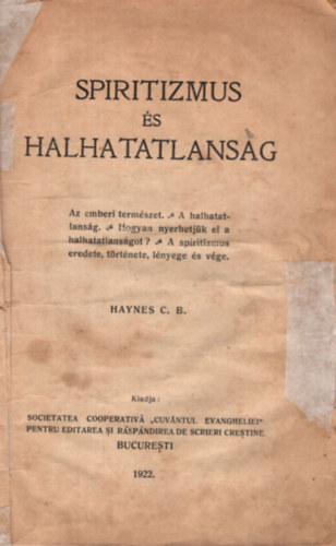 C. B. Haynes - Spiritizmus s halhatatlansg