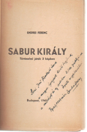 Erdei Ferenc - Sabur kir�ly