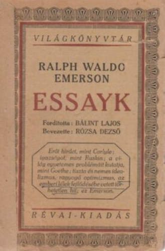 Ralph Waldo Emerson - Essayk (Esszék)