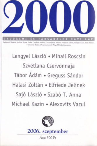 2000 Irodalmi s Trsadalmi Havi Lap - 2006. Szeptember