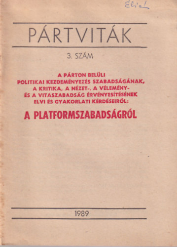 P�rtvit�k 3. sz�m 1989