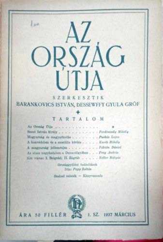 Barankovics Istvn Dessewffy Gyula grf  (szerk.) - Az orszg tja 1937 mrcius 1.szm