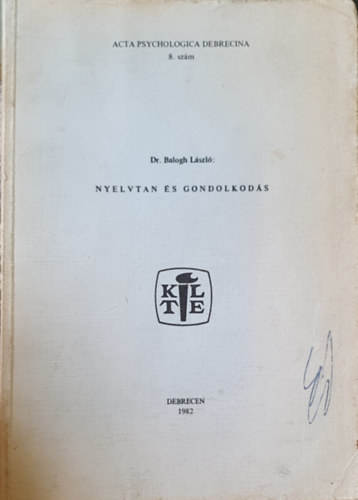 Dr. Balogh Lszl - Nyelvtan s gondolkods