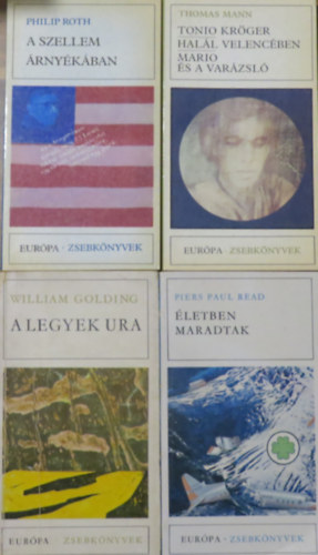 William Golding, Piers Paul Read, Thomas Mann Philip Roth - 4 ktet az Eurpa Zsebknyvek sorozatbl: A szellem rnykban; A Legyek ura; letben maradtak; Tonio Krger / Hall Velencben / Mario s a varzsl