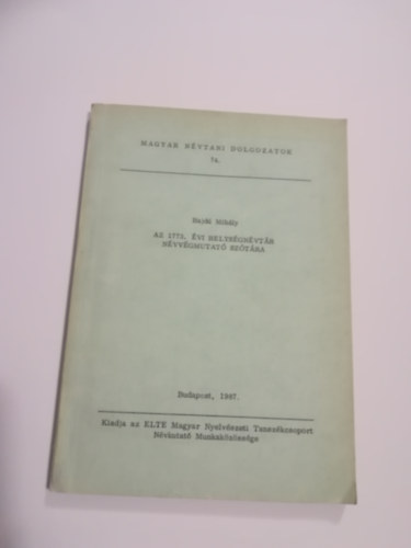 Hajdú Mihály - Az 1773. évi helységnévtár névvégmutató szótára.