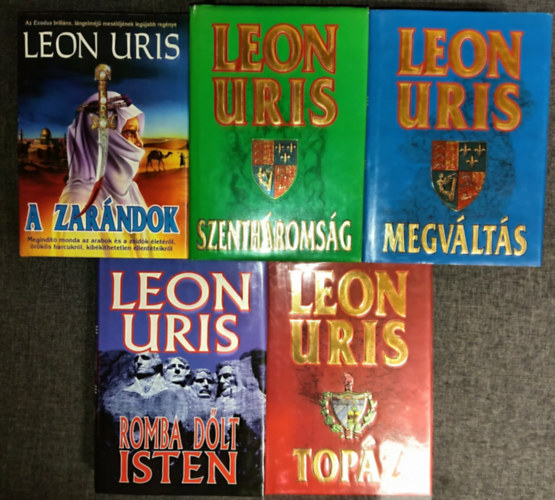 Uris Leon - (5db) Leon Uris k�nyvcsomag: A zar�ndok / Szenth�roms�g / Megv�lt�s / Romba d�lt Isten / Top�z